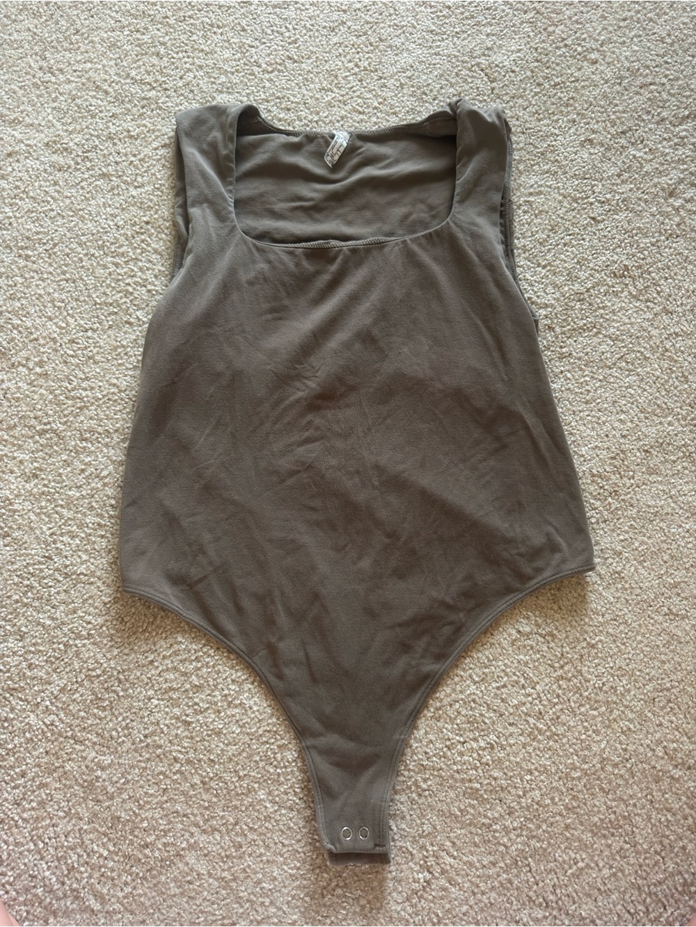 Free People Olive Green Sleeveless One-Piece Bodysuit